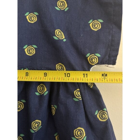 Vintage Oshkosh Collection Girls Dress 2T Toddler Blue Yellow Roses - Picture 9 of 10
